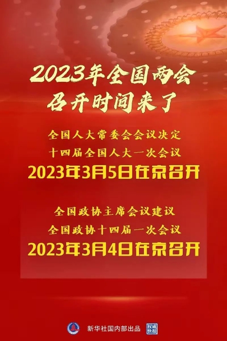 2023年全国两会召开功夫，来了！